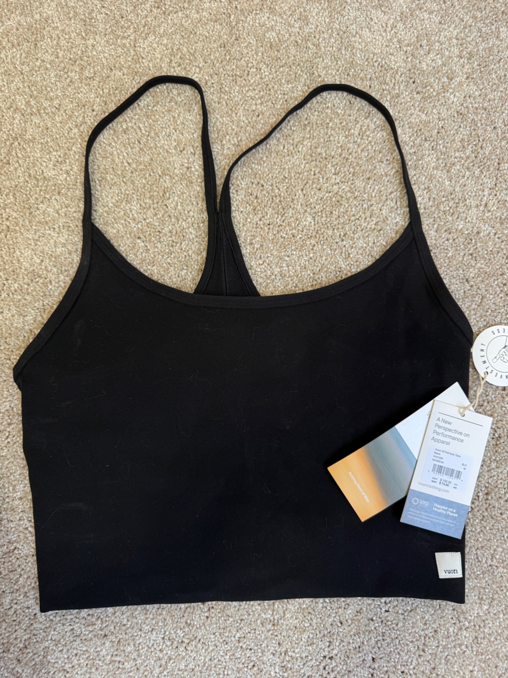 Vuori Black Tank Bralette